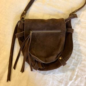 Brown leather Argentinian over the shoulder purse
